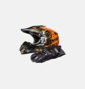 Шлем защитный + перчатки (набор)  оранжевый M